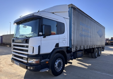 CAMIÓN SCANIA 114G 340 CV CAJA TAULINER DE 9 METROS MÁS TRAMPILLA ELEVADORA